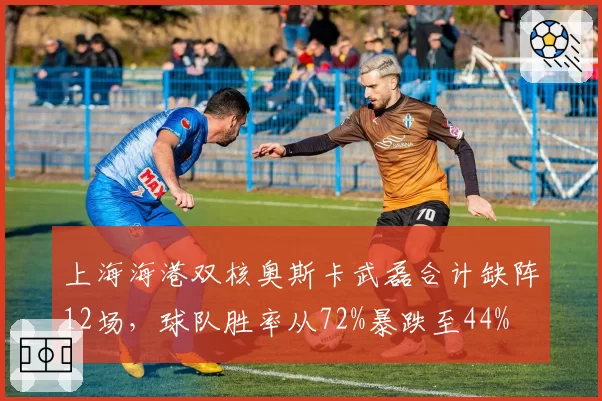 上海海港双核奥斯卡武磊合计缺阵12场，球队胜率从72%暴跌至44%